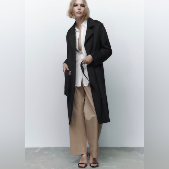 Faux suede trench jacket - Picture 1 of 11